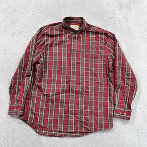 Cabela's Shirt Men's L Outfitter Series Button Up Plaid Red Green Preppy Holiday